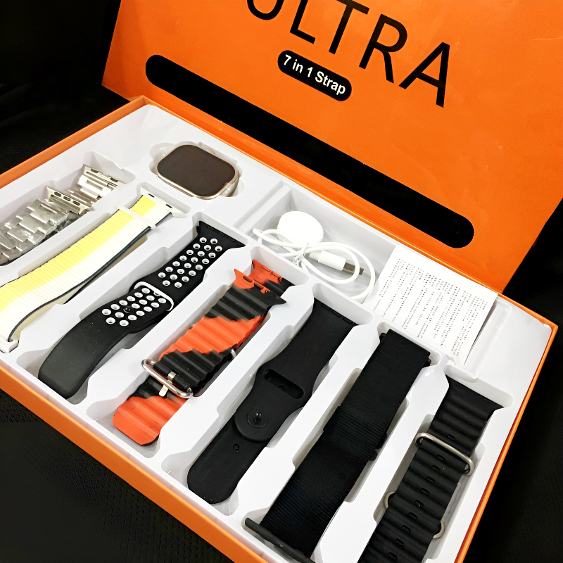 7-in-1-ultra-2-01-big-infinite-display-smart-watch-with-7-straps-innnovative-gadgets